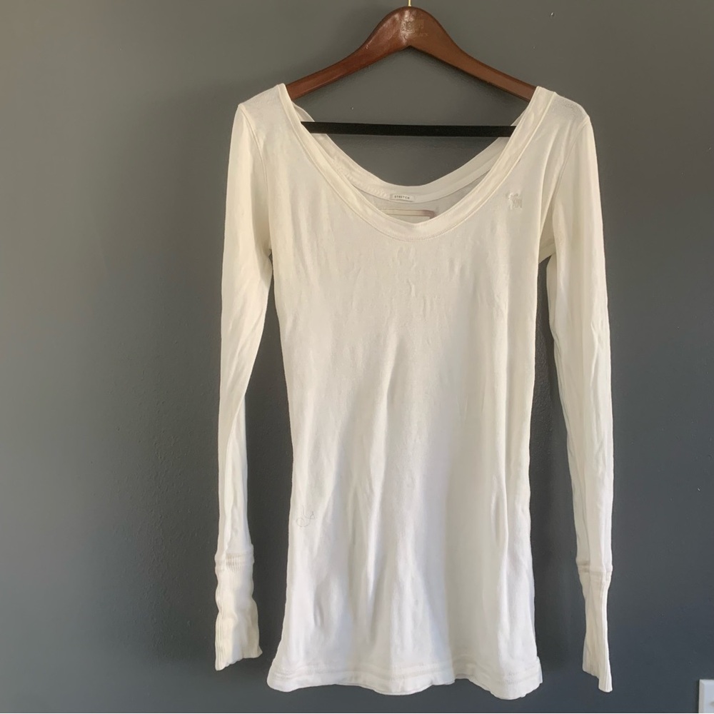 Vintage Abercrombie & Fitch Cream Long Sleeve Top